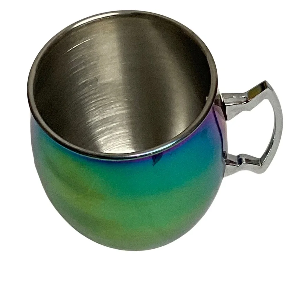 Cambridge titanium set 2 20 ounce Moscow mule mugs rainbow metal 9283MCW
